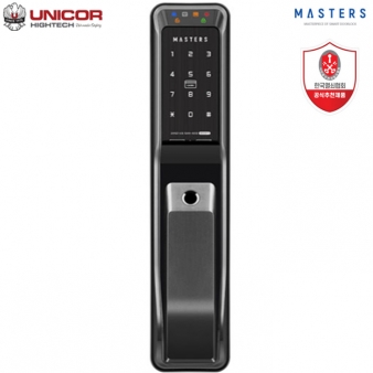 유니코 마스터즈 푸시풀지문키 UNP8000FS (번호,카드,지문), 블랙