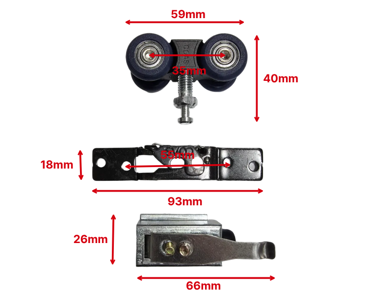 큐비클 슬라이딩롤러 18mm (중문슬라이딩도어 80kg)